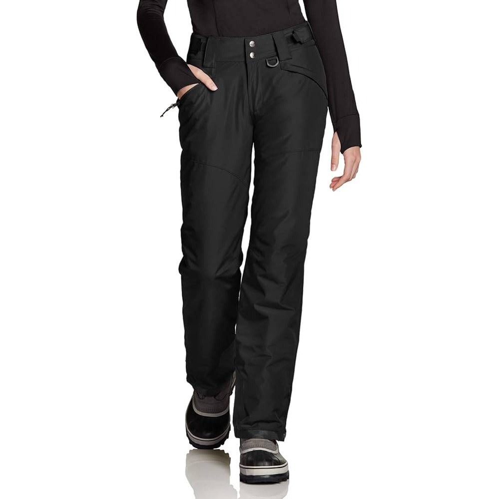 TSLA Womens Insulated Snow Pants Black Waterproof Ski Snowboard‎ XKB90-KLB Small